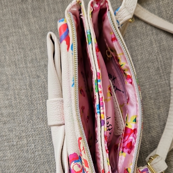 Betsey Johnson Cream and Multicolor Floral Crossbody Bag - Picture 12 of 14